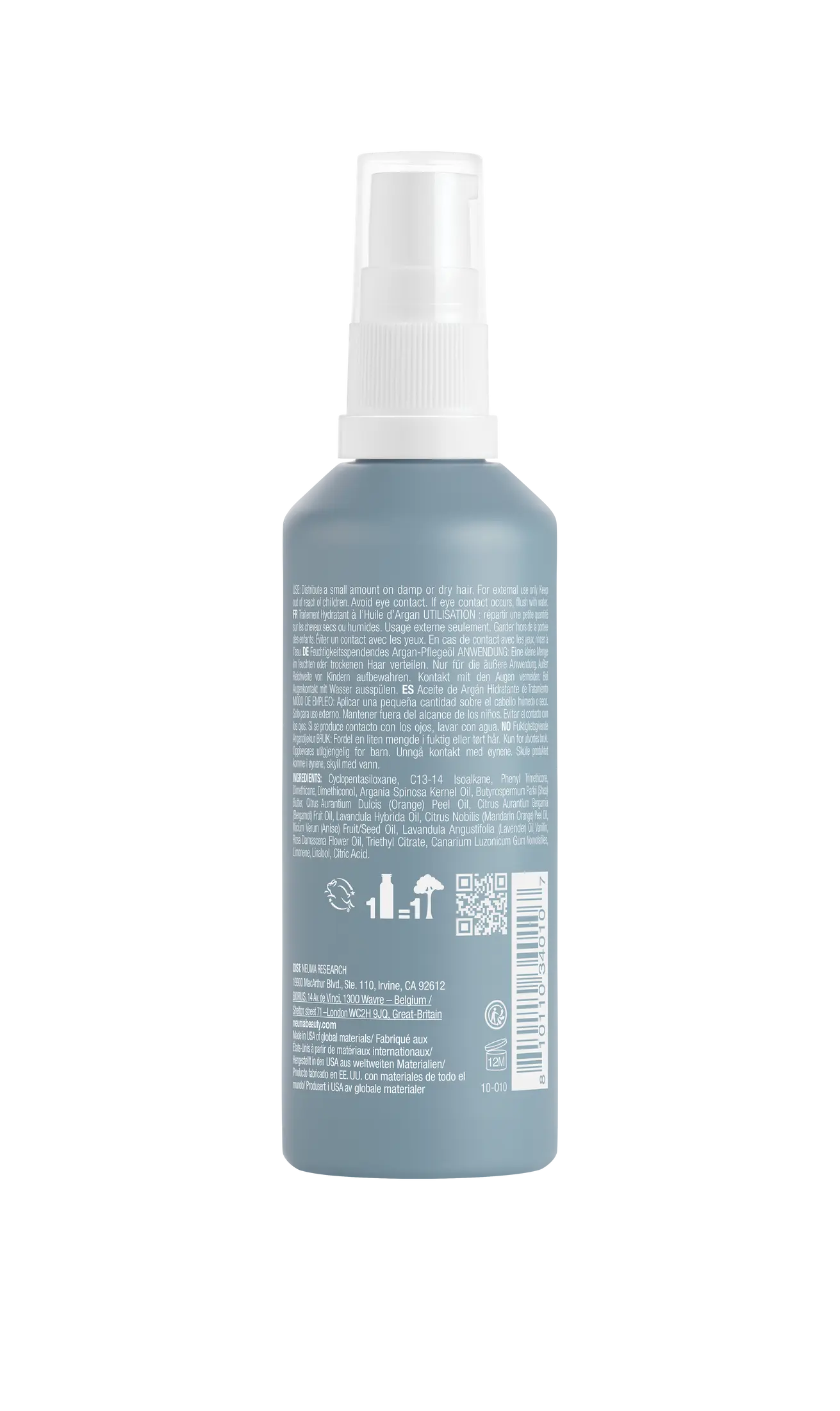 Увлажняющее аргановое масло для волос NEUMA Neu Moisture Argan Oil Argan_Oil_100ml_back