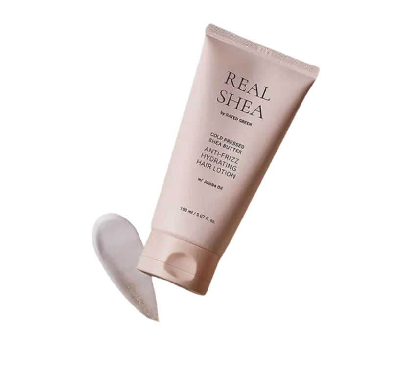 REAL SHEA COLD PRESSED SHEA BUTTER ANTI-FRIZZ HYDRATING HAIR LOTION УВЛАЖНЯЮЩИЙ ЛОСЬОН ДЛЯ ВОЛОС RATED GREEN REAL SHEA COLD PRESSED SHEA BUTTER ANTI-FRIZZ HYDRATING HAIR LOTION2
