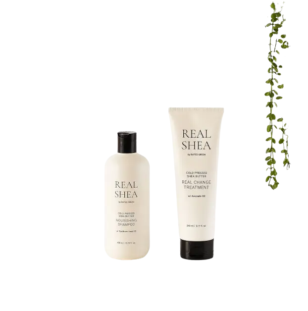 REAL SHEA COLD PRESSED SHEA BUTTER CHANGE TREATMENT ПИТАТЕЛЬНАЯ МАСКА ДЛЯ СУХИХ, ВЬЮЩИХСЯ И ПОВРЕЖДЕННЫХ ВОЛОС RATED GREEN REAL SHEA COLD PRESSED SHEA BUTTER CHANGE TREATMENT3