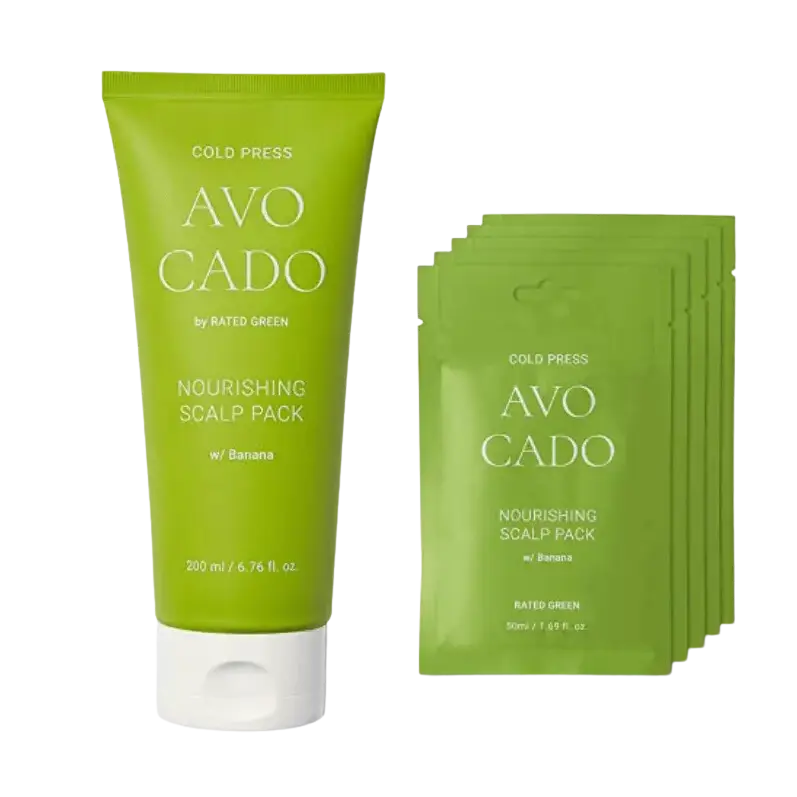 COLD PRESS AVOCADO NOURISHING SCALP PACK ПИТАТЕЛЬНАЯ МАСКА ДЛЯ ОБЕЗВОЖЕННОЙ, СУХОЙ КОЖИ ГОЛОВЫ И ВОЛОС - 50 мл RATED GREEN COLD PRESS AVOCADO NOURISHING SCALP PACK ПИТАТЕЛЬНАЯ МАСКА ДЛЯ ОБЕЗВОЖЕННОЙ, СУХОЙ КОЖИ ГОЛОВЫ И ВОЛОС - 200 мл4