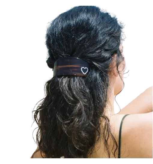 PONYTAIL BARRETTE IN TORTOISE HEART - ЗАКОЛКА ДЛЯ ВОЛОС 